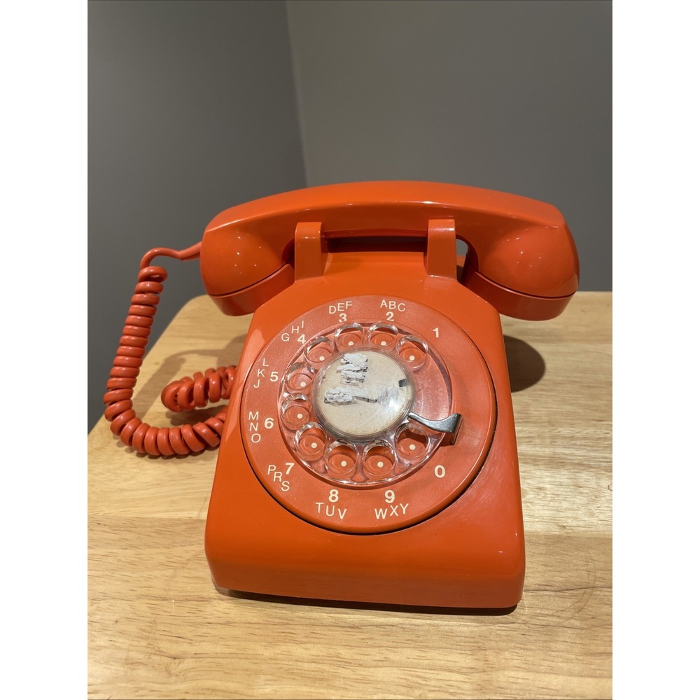 MCM Vintage Orange Rotary Desk Telephone – Northern Electric Brand